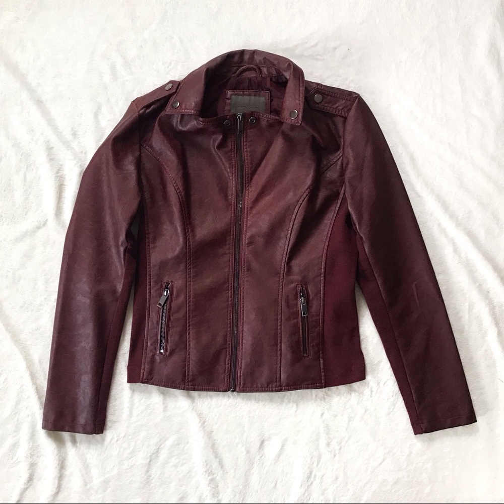 Maurices Maroon Moto Styled Jacket